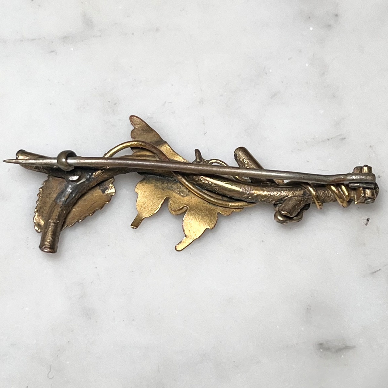 antique metal butterfly brooch