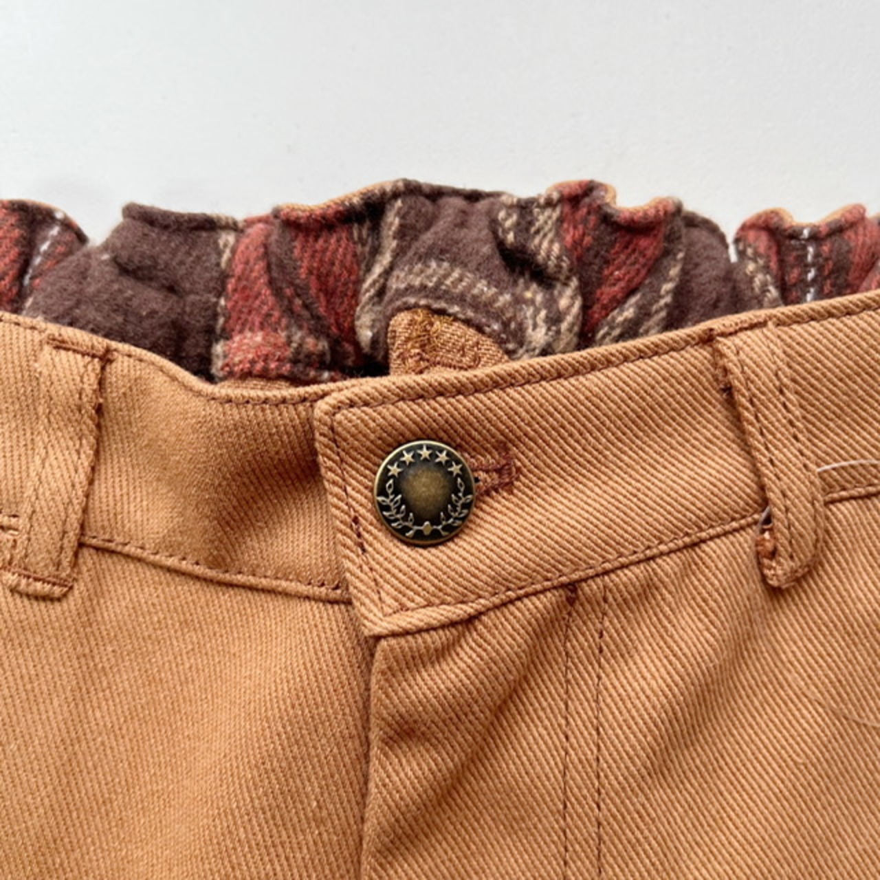 【そっと繋がる。】ボーイッシュを極めるライオン刺繍 チェック切替ワイドパンツ【無言でスタイル主張】 - 17