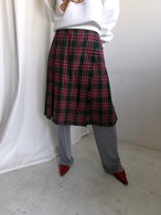 Checked pattern wrapped skirt