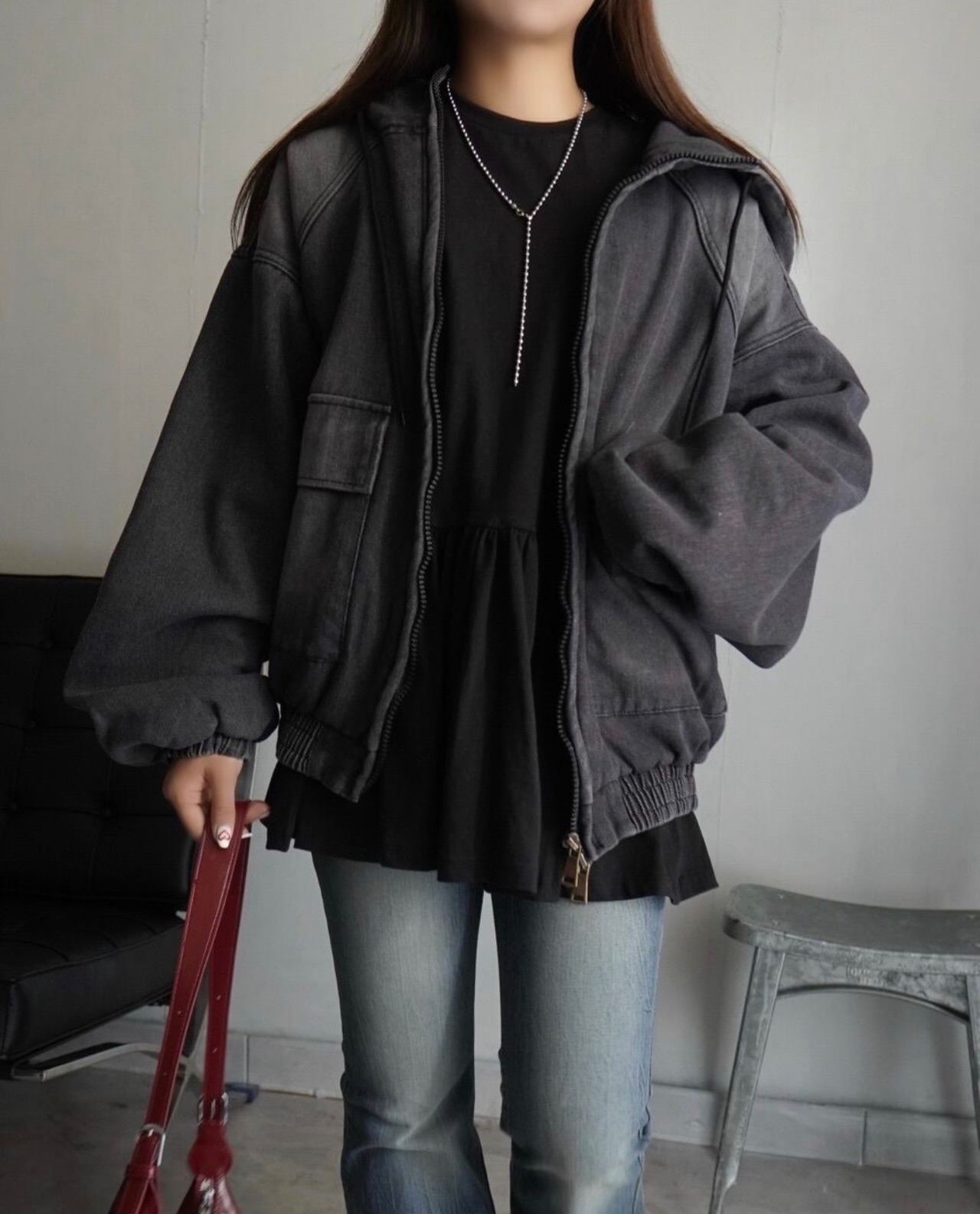 【revival】foodie denim outerJK／vintage Blue