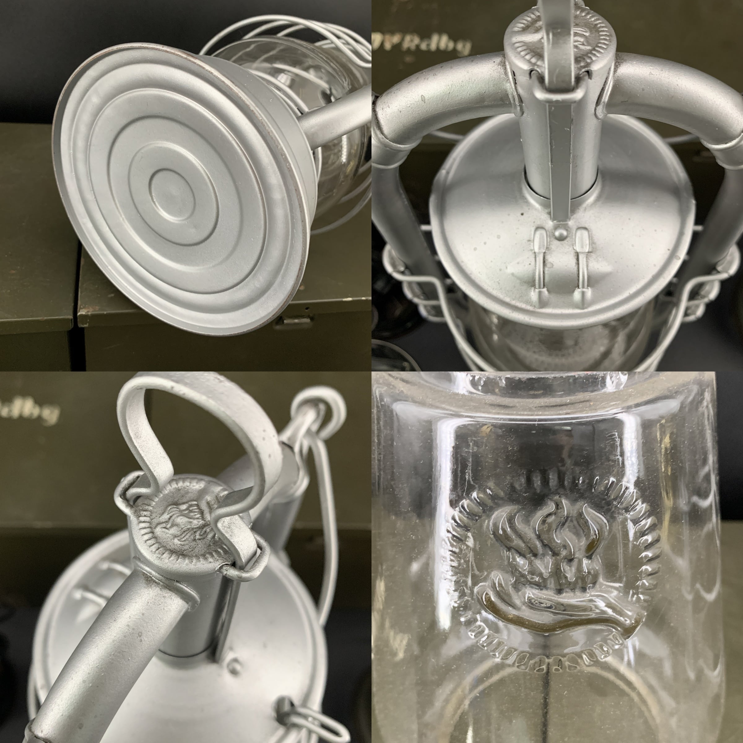 FEUERHAND 純正 アーミーBOX ケース グラス 2個 ランタン無 ⑪ ランタンケース Sサイズ『FISHBEAR WORKS』 FEUERHAND 175/176サ