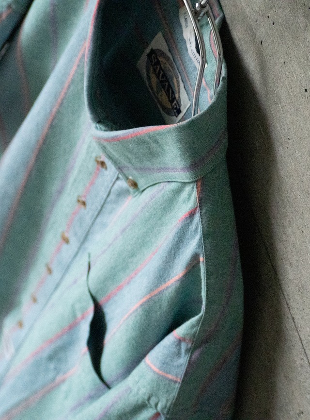"SAVANE" 1990s Multi stripe s/s shirt