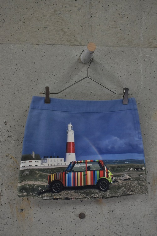 Photo print mini skirt