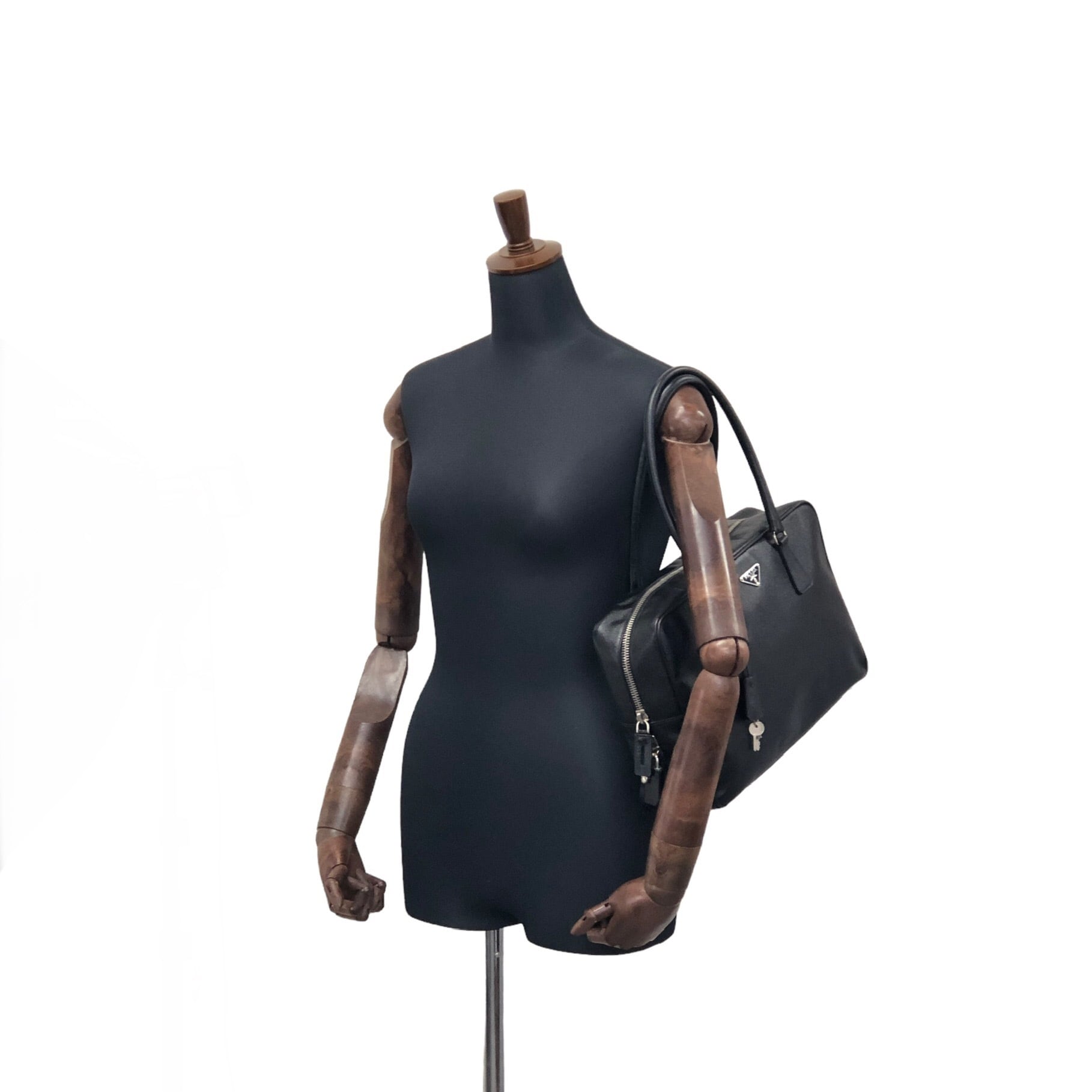 PRADA プラダ サフィアーノ ハンドバッグ ブラック サフィアーノレザー