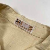 麻100% DAKS ダックス レース フレンチ袖 リネン シャツ サイズ 11R /生成りベージュ系/レディース