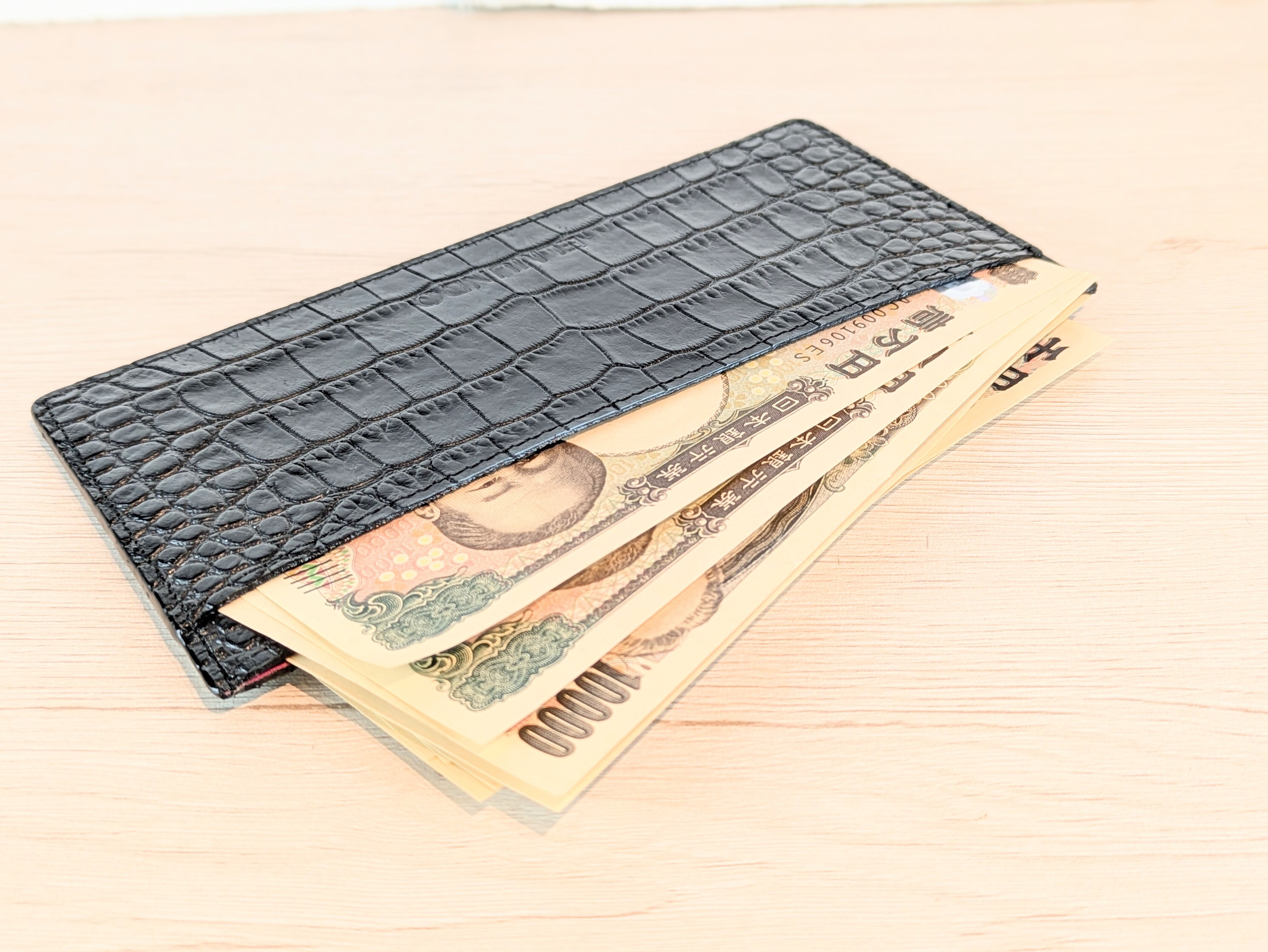 本革 クロコダイル型押し 札ポケット 商品番号CW-018 | ELMUNDO