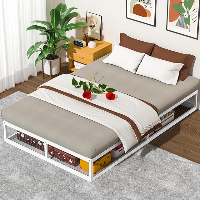 耐荷重300kg]ベッドフレーム セミダブル 白 Holdm パイプベッド