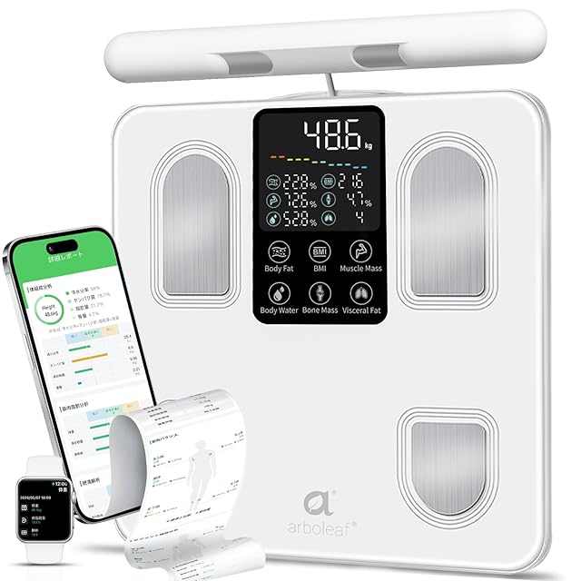 Lyridz 体重計 スマホ連動 体組成計 部位別 体重体組成計 8電極 高精度