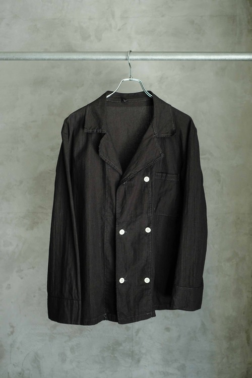 ロシア軍　黒染めのダブルジャケット