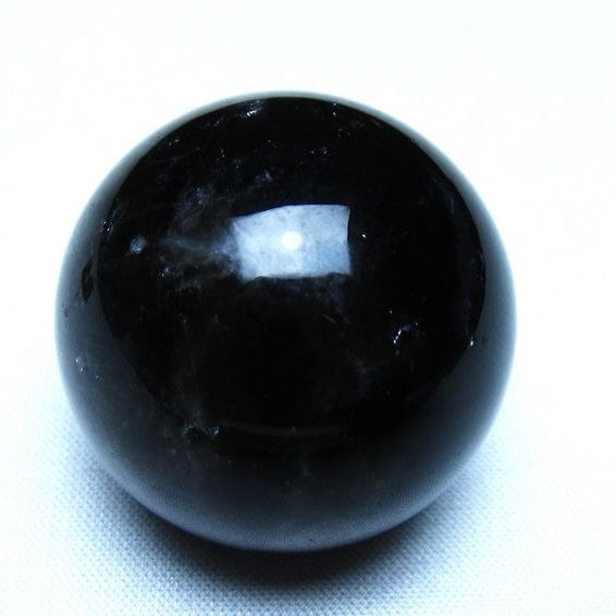 黒水晶 モリオン 丸玉 35mm スフィア 置物 原石 141-7410