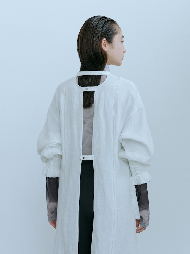 ritsuko karita〔louise〕Linen coverall apron / white