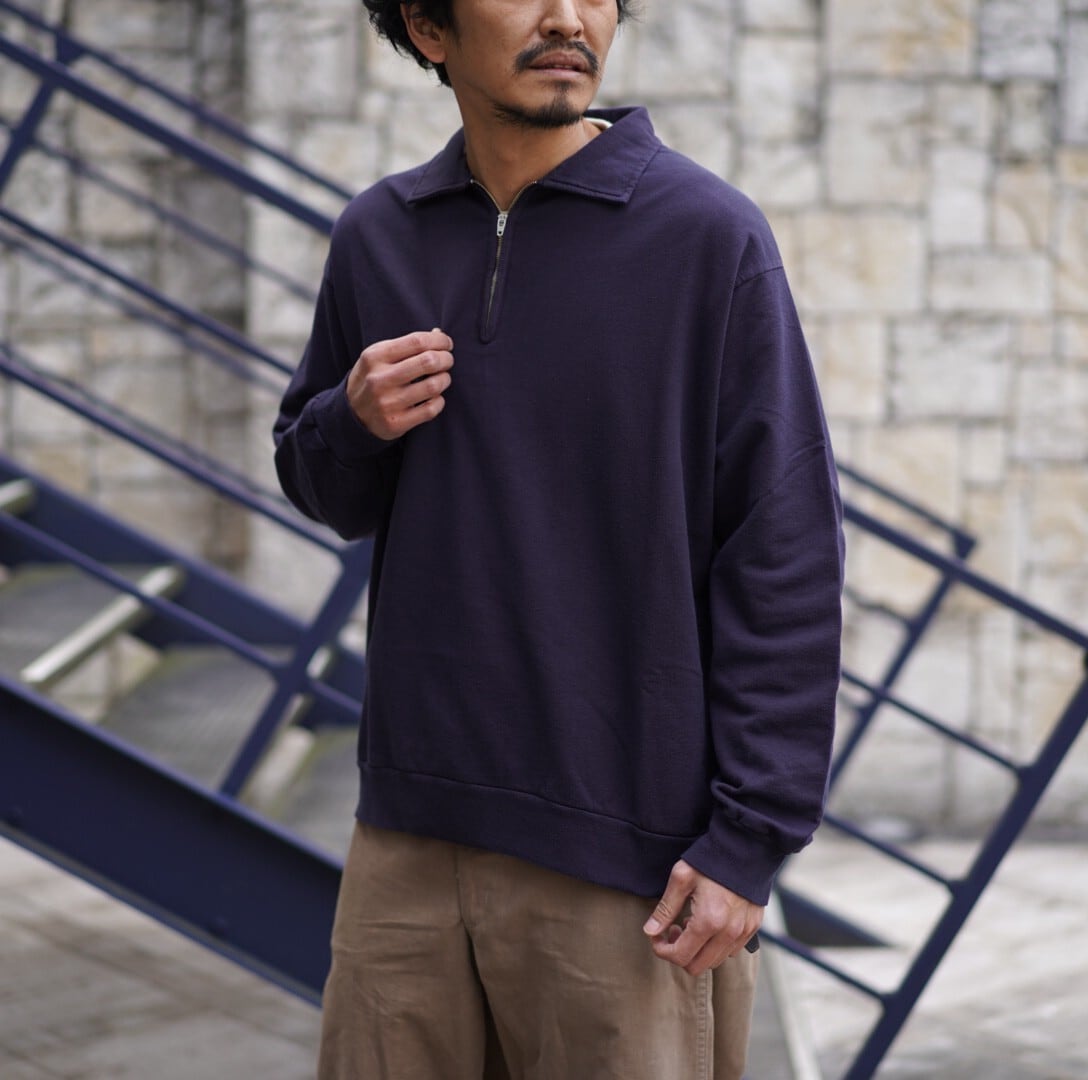 comoli 23ss コットンシルクハーフジップsize2