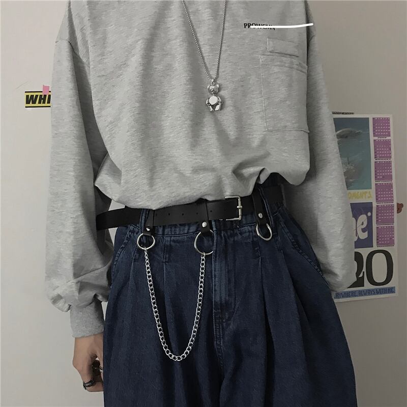 新品 スタンダードバックルダークアクセサリー チェーン ベルト 大人