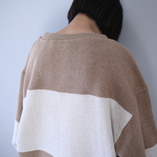 "刺繍" good coloring bi-color over silhouette pile sweat