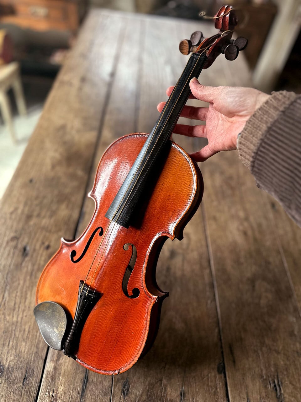 バイオリン 木製ケース付き Jérôme Thibouville-Lamy フレンチヴァイオリン | Brocante de La Cocotte  （フランスアンティーク・ドライフラワーのお店）