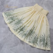フラダンス 衣装 パウスカート イエロー系 植物柄 花柄 ハワイアンプリント パステルイエロー 黄 グリーン系 緑 ハワイアンダンス ハワイアン アロハ フラ ダンス レッスン 練習 シングル スカート フレア 日本製 軽やか ふんわり 華やか かわいい おしゃれ 上品 大人っぽい 練習着 レッスンウェア