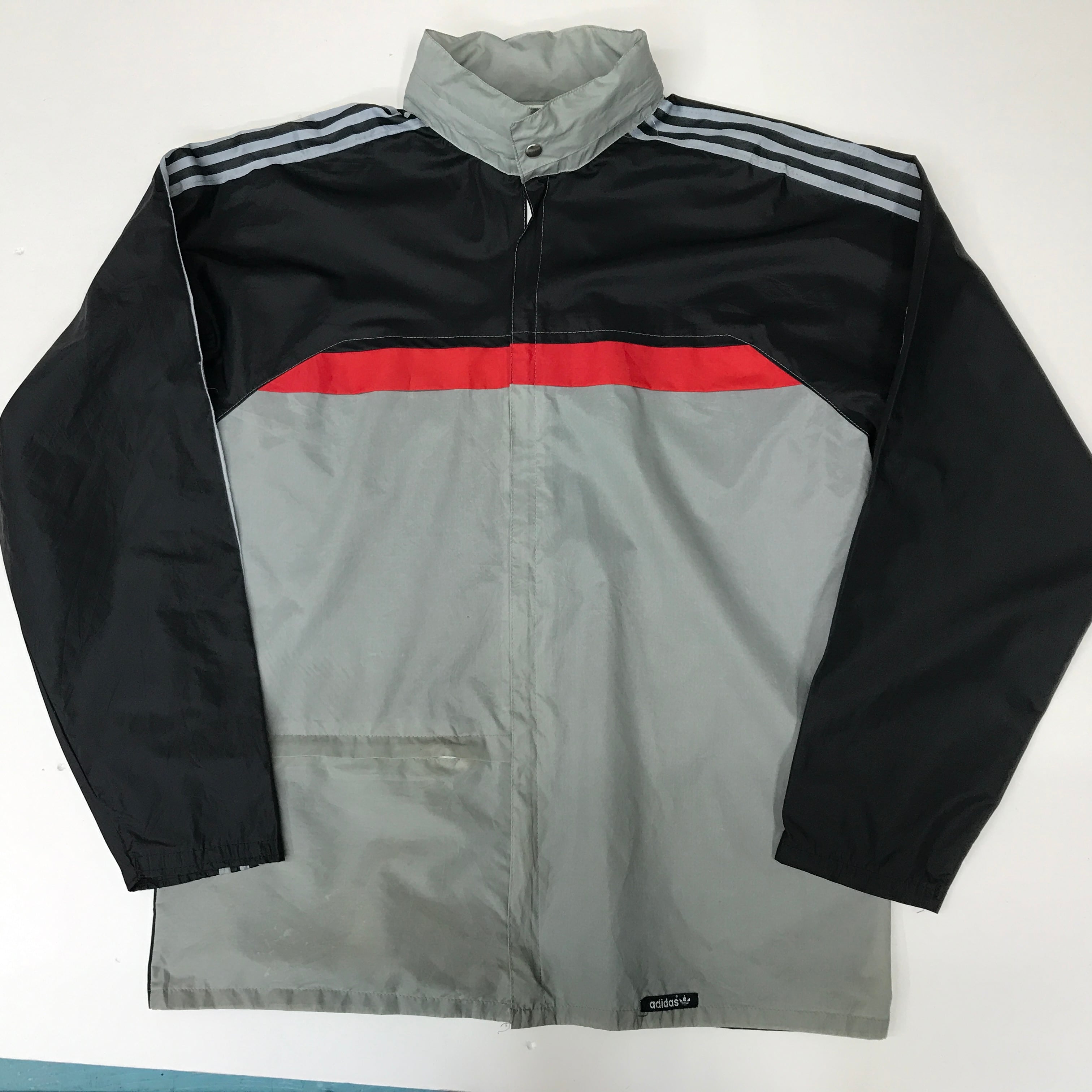 [SALE]11/25迄　期間限定価格　ADIDAS アディダス 70年代 ビンテージ チュニジア製 3ライン フルジップ ナイロン ジャケット