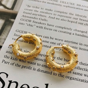24k High quality / cz pearl ring pierce【 2color 】
