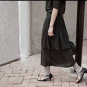 Voile Tiered Midi Skirt F0585