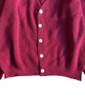 Vintage 60s Parker Alpaka knit cardigan -Burgundy-