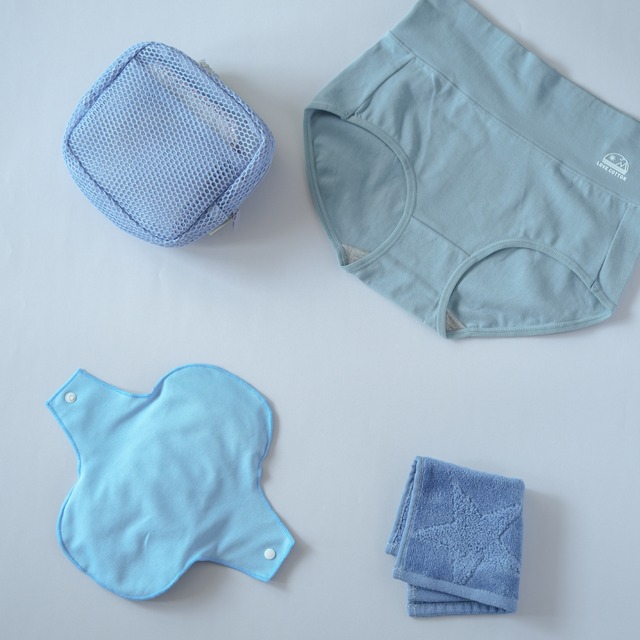 【はじめてset】FOLLISSI Lite(吸水量70ml)ベイビーピンク&サックスブルー｜普通の日～多い日用