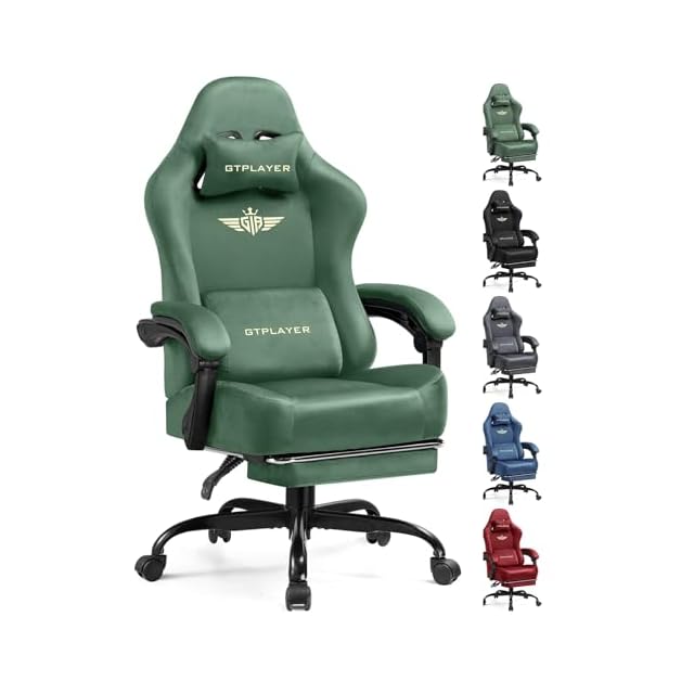 GTPLAYER ゲーミングチェア なめらかなベロア デスクチェア オフィス