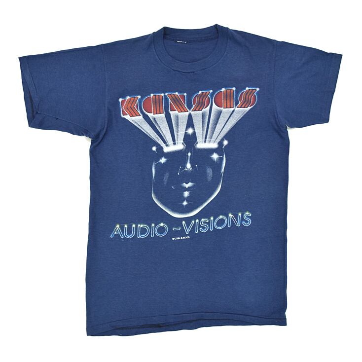 80'S KANSAS カンサス AUDIO VISIONS ヴィンテージTシャツ 【L相当】 @AAD1043