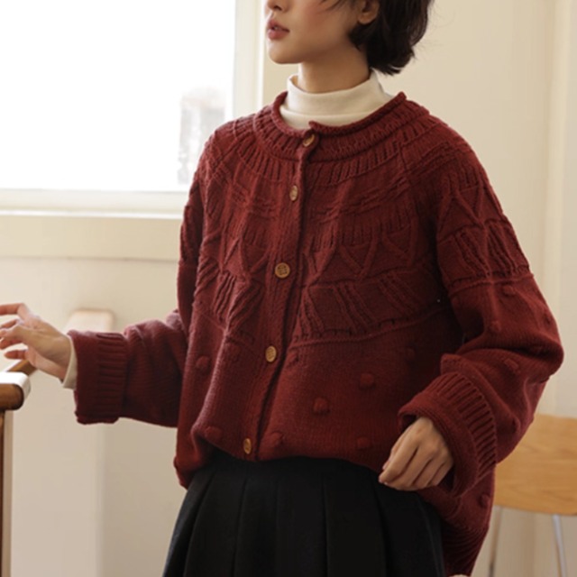 ノッティデザインカーディガン F3851