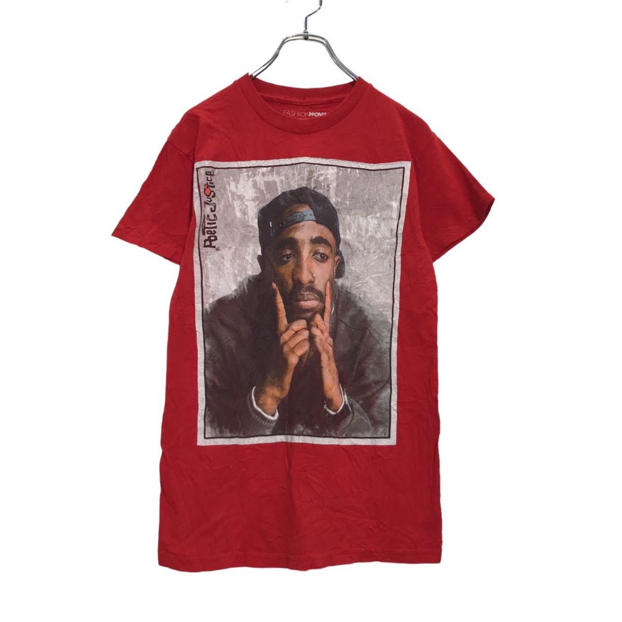 FASHION NOVA 半袖 プリント Tシャツ S レッド 2PAC HIPHOP ストリート 