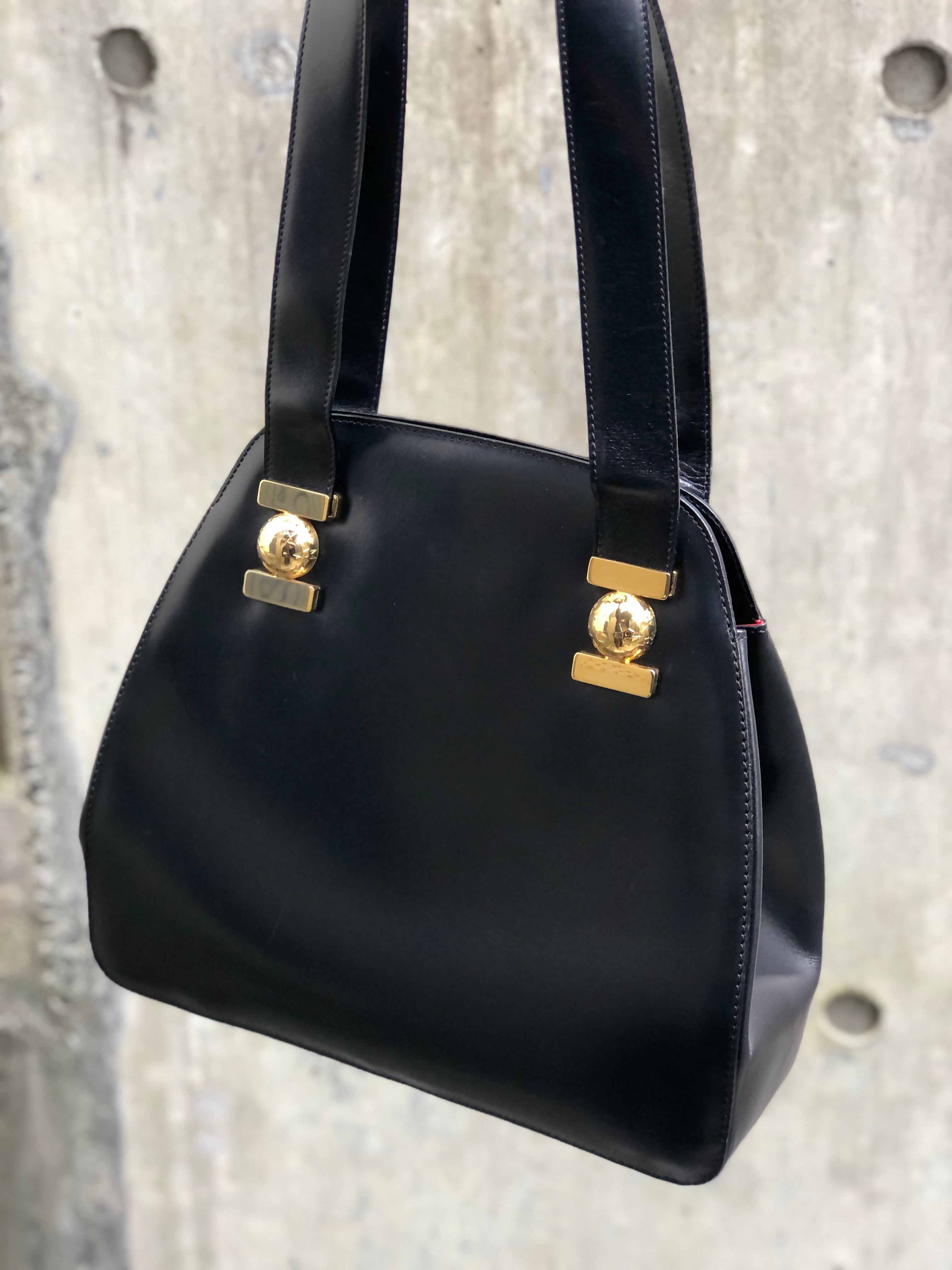 Celine セリーヌ レザー トートバッグ - ブラック by