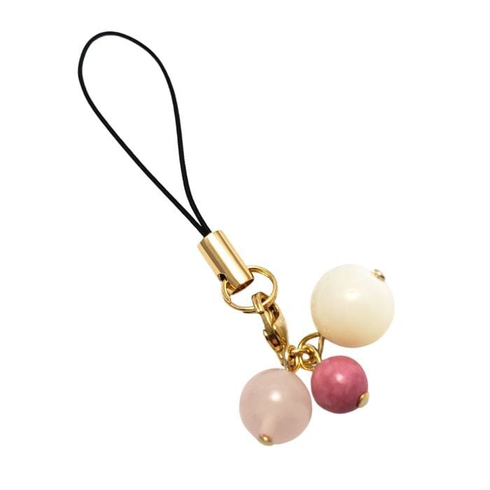 マザーオブパール ローズクォーツ シリシャスシスト パワーストーン ストラップ 天然石 携帯ストラップ 恋愛運 ピンク ホワイト 白 スマホ お守り プレゼント ラッピング無料 メール便 送料無料 誕生日 アクセサリー チャーム