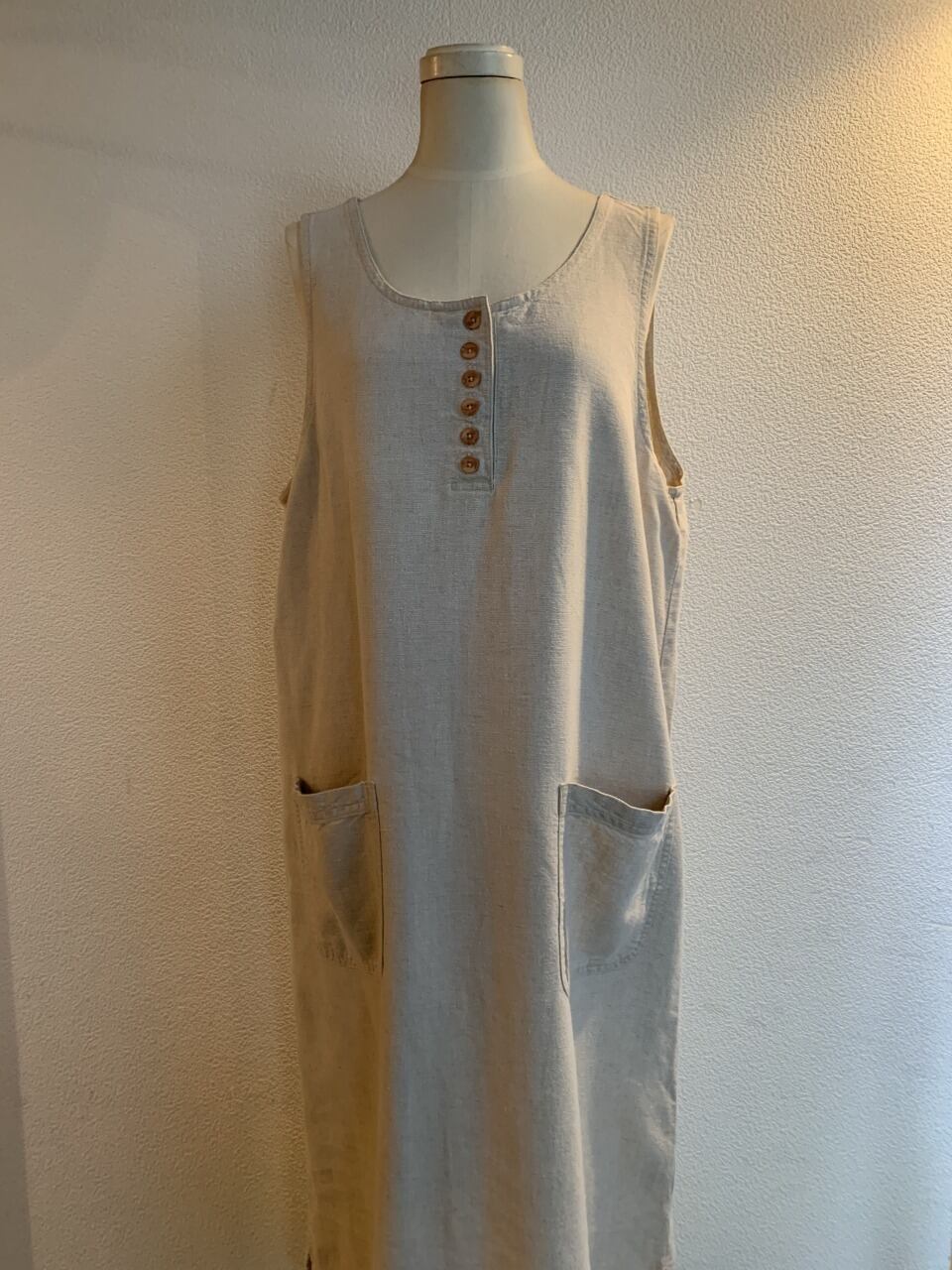 1990's Linen × Cotton No Sleeve One-Piece