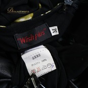 社交ダンス 衣装 スタンダードドレス ワンピース ドレス ブラック系 イエロー系 黒 黄色 ウィッシュプラス Wish plus フリル レース チュール パーティ 発表会 デモ ダンス イエロー 花柄 パーティー衣装 舞台衣装