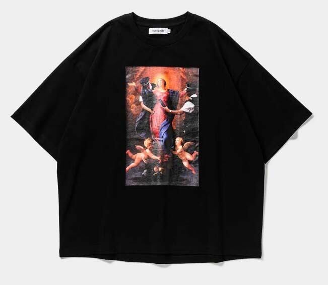 TIGHTBOOTH Tシャツ　ポリス　XLサイズ　ブラック　ボックスシルエット TIGHTBOOTH - POLICE CHECKUP S/S T-SHIRT カラー：BLACK