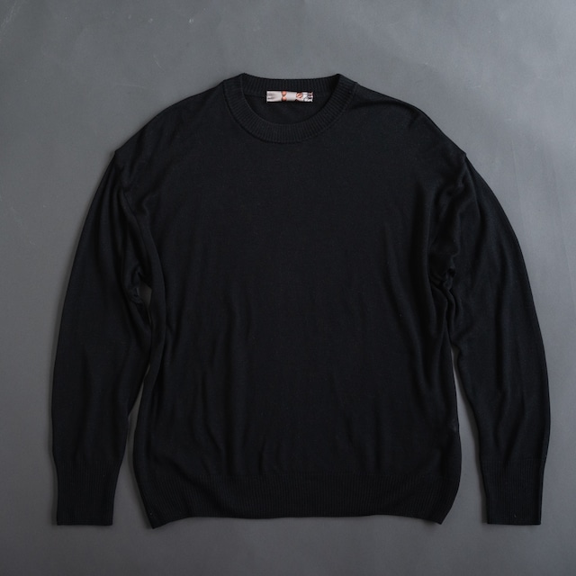 Nu Life in Silk 起毛シルク Sweater Black