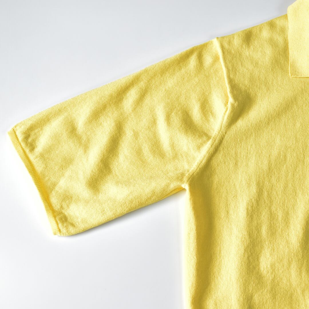 IKITSUKE イキツケ ポロダブルニット・イエロー【送料無料】