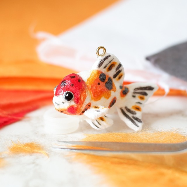 和紙小物/アクセサリー『金魚（アズマニシキ・東錦）』