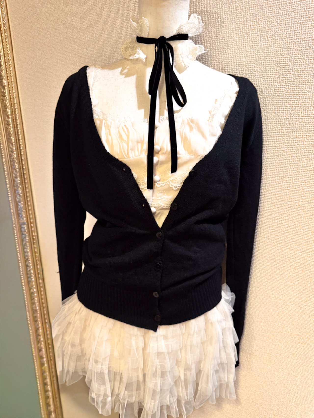 ブラックカーディガン LK1754