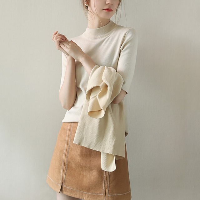 トップス カットソー 袖あり 5分袖 ハイネック タートルネック スリム 細身 ストレート Iライン 薄手 大人可愛い きれいめ シンプル 大人 上品 おしゃれ お洒落 大人可愛い 大人女子 こなれ感 キュート ガーリー クール モード系 エレガント フォーマル 抜け感 無地 入学式 入園式 卒業式 卒園式 10代 20代 30代 40代 レディース 女性用 オフィス OL 通勤 学生 デート お出かけ 女子会 休日 パーティー イベント 旅行 ホテル レストラン 着回し 普段使い モテ カラバリ