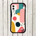 受注生産 iPhoneケース パステルブロックとドットの抽象柄｜レトロポップ PABS056B