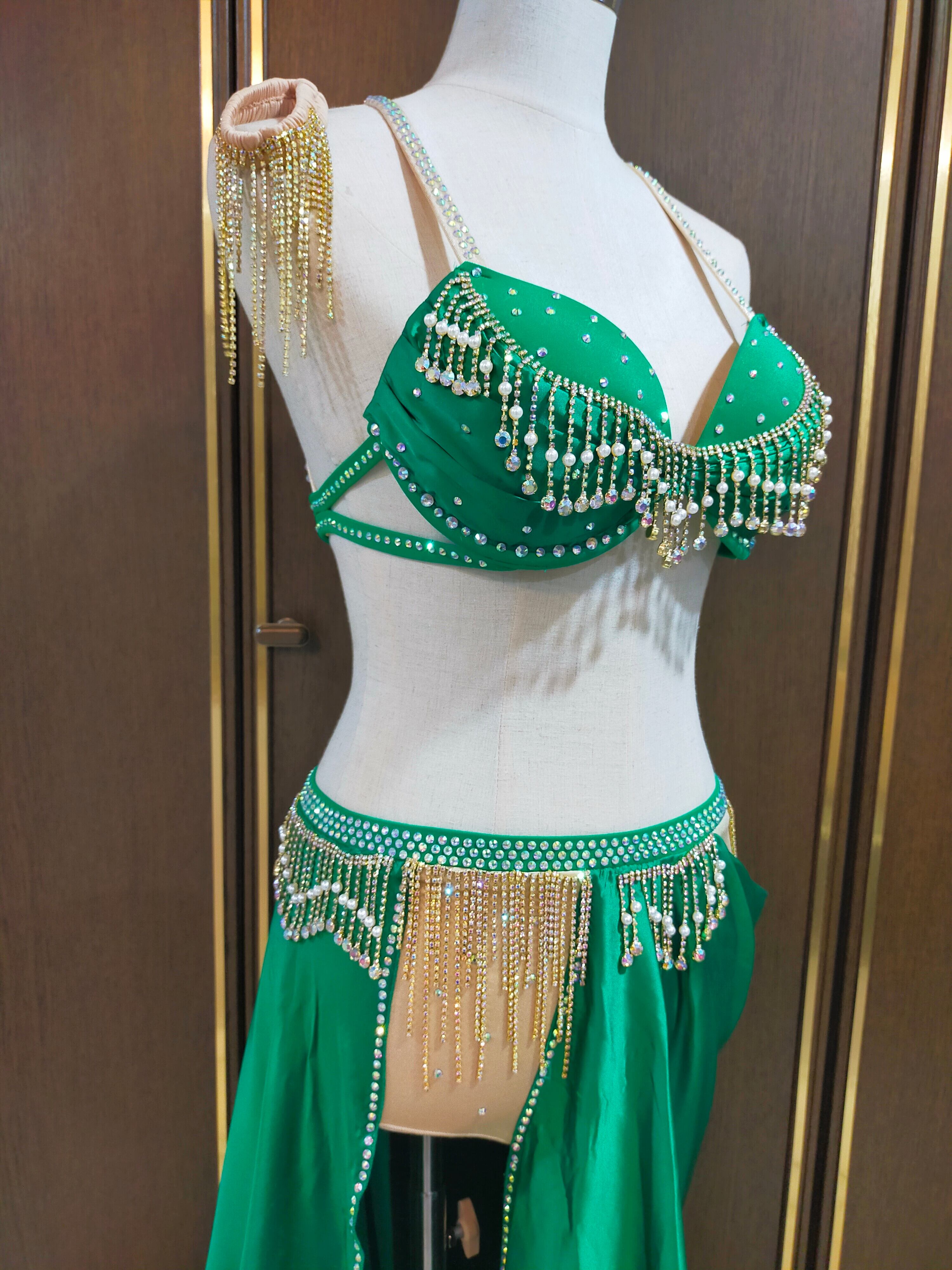 ベリーダンス 衣装　HANAN Green 2876 | ベリーダンス衣装・ハムサグッズのお店 Hamsa Belly