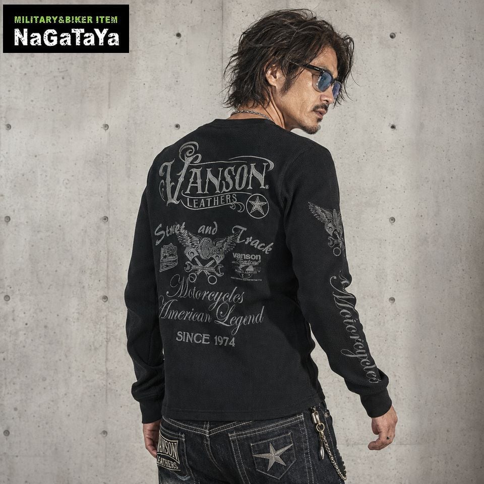 バンソン VANSON NVLT-2606 サーマル ヘンリーネック 長袖Tシャツ