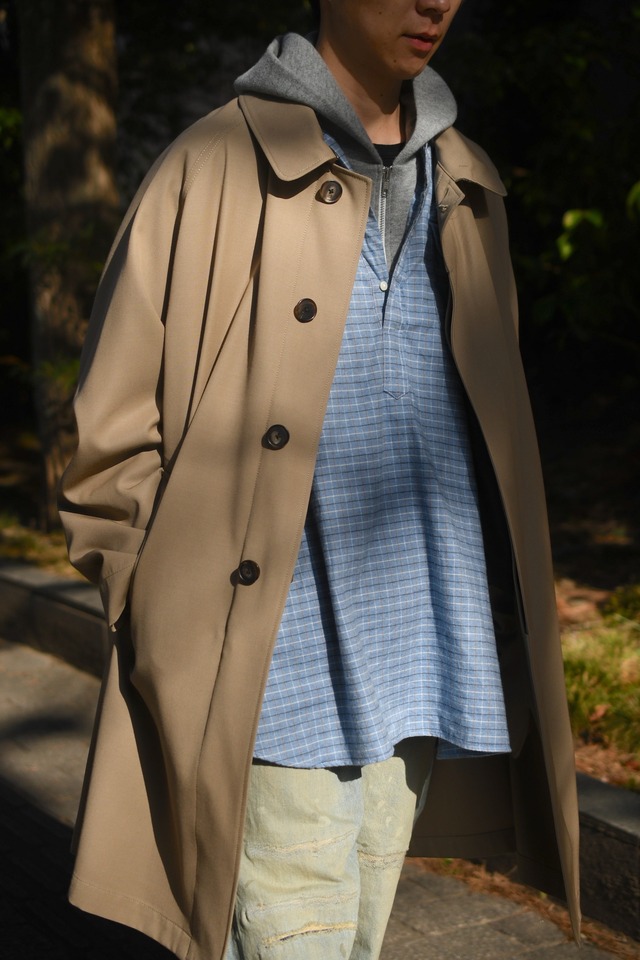 INDIVIDUALIZED SHIRTS / Ex Cotton Casemere pullover shirt (Blue graph check)