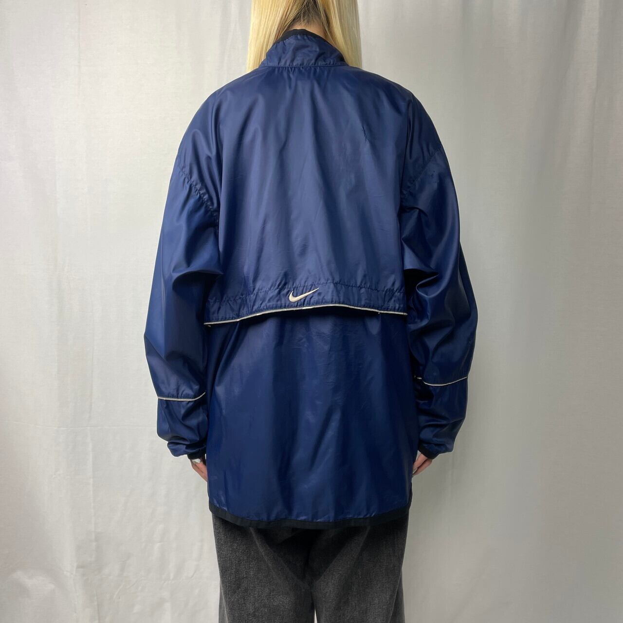 00年代 NIKE ナイキ ハーフジップ ナイロンプルオーバー メンズL相当