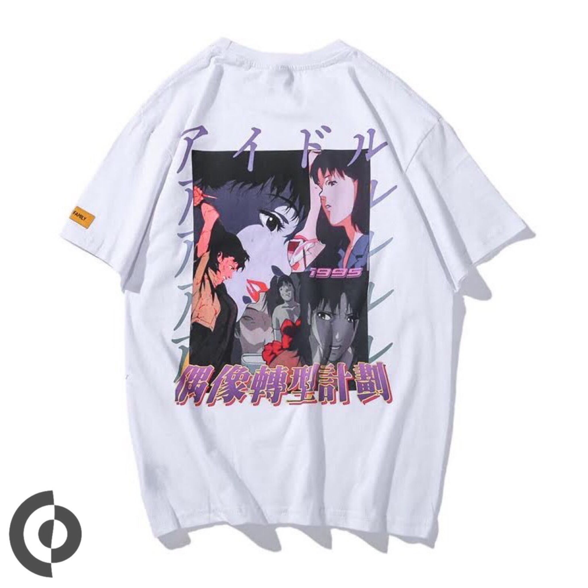 バックプリント アニメ柄 アイドル サブカル 90s 白tシャツ Tシャツワンピース メンズ ユニセックス レディース ホワイト ビッグシルエット オーバーサイズ S M L Xl Xxl 漫画 原宿ファッション オタク ストリート 韓国