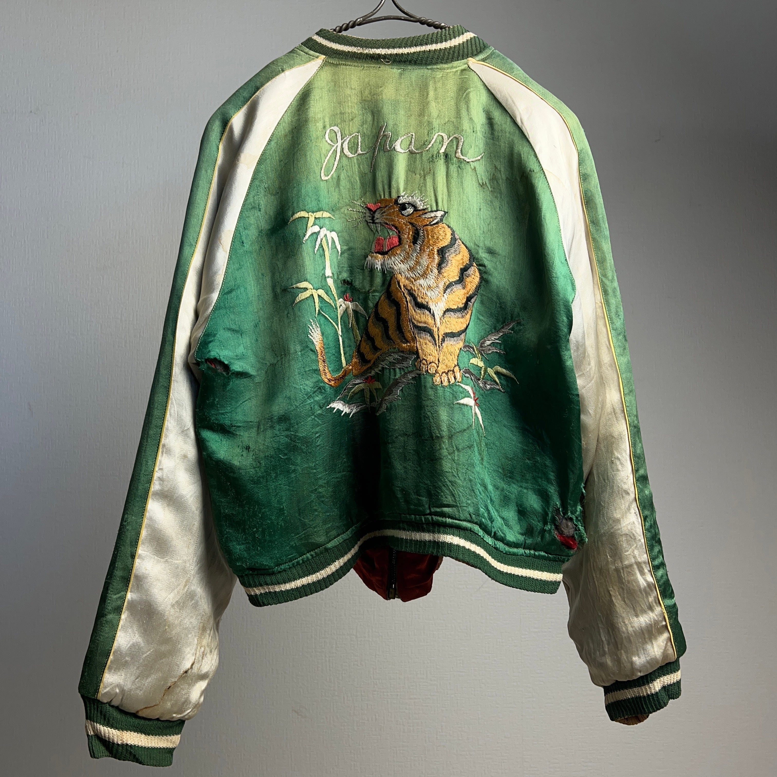 1950's Sukajan Souvenir Jacket Reversible 50年代 刺繍 スカジャン リバーシブル 虎 鷹  【1000A04】【送料無料】