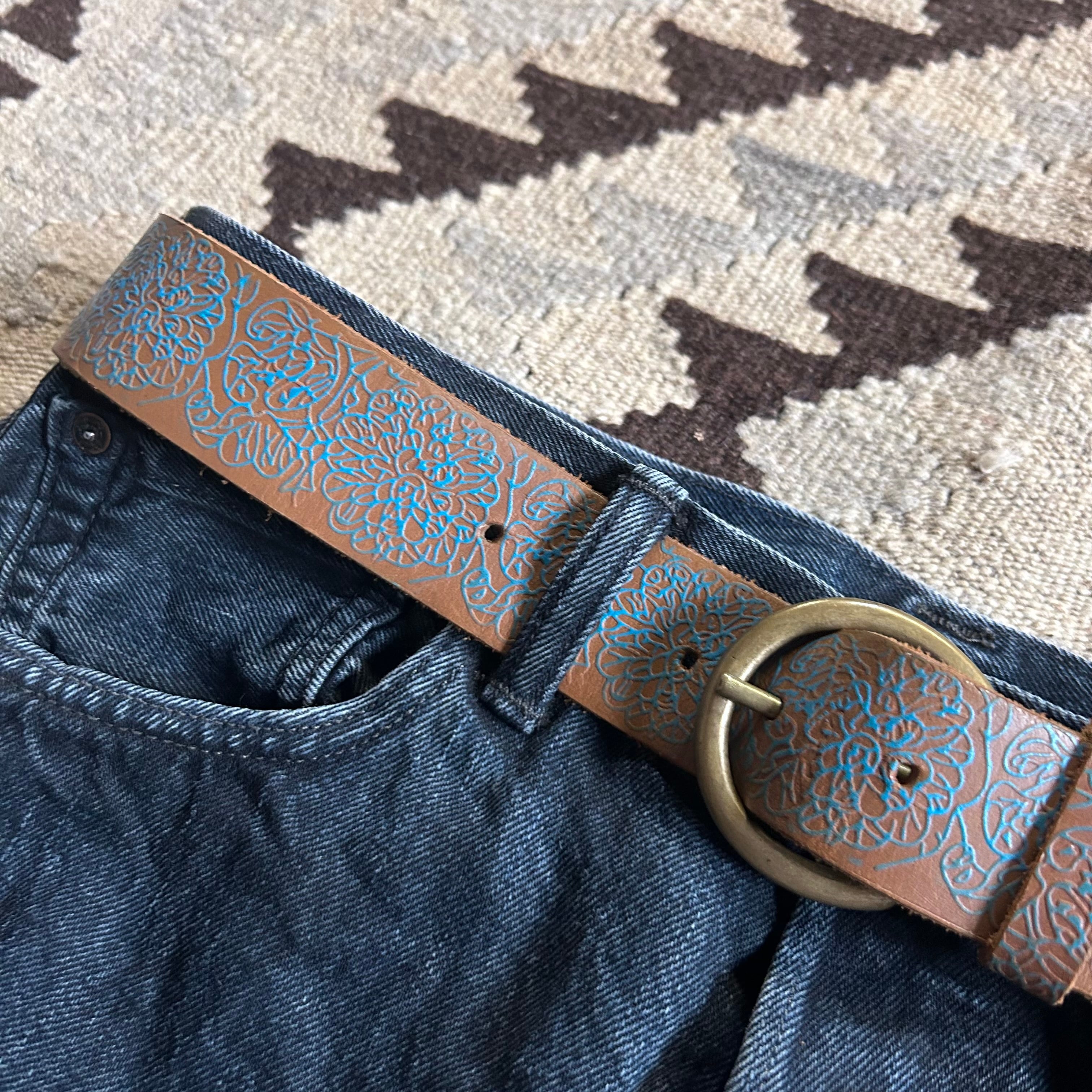 Men's Leather Belt メンズ レザーベルト ヒッピー paint ペイント 505137 kapre