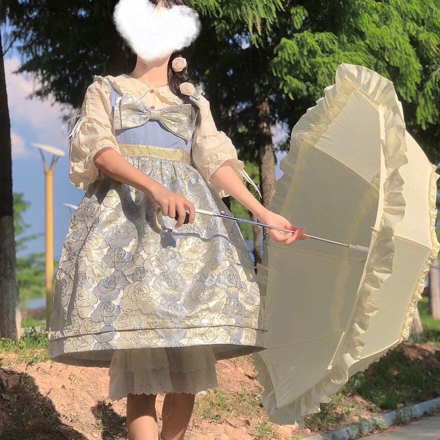 ゴスロリ通販 With U ファッション ジャンスカ ワンピース 花柄 ローズ