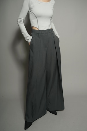 WAIST GATHER SWITCHING PANTS  (GRAY) 2402-65-62