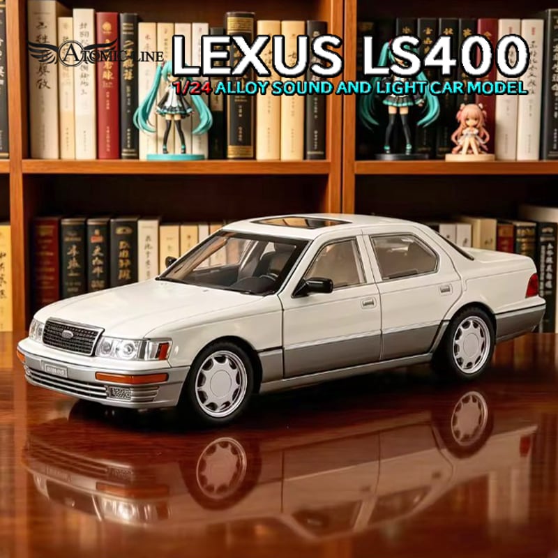 1/24 アオシマ LS400 10セルシオ stance 完成品 レクサス LS400 セルシオ 1/24 ミニカー 全3色 ライト点灯 エンジン